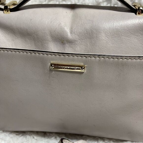 REBECCA MINKOFF Bowery Top Handle Leather gray small Crossbody Bag - Picture 4 of 13
